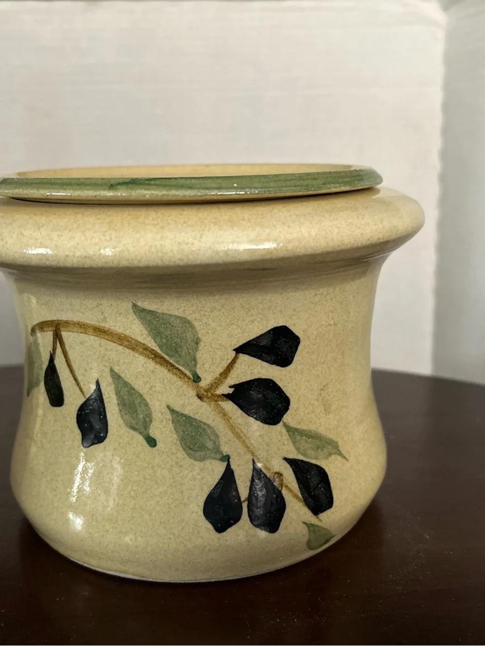 Contemporary pottery glazed stoneware dip chiller/ warmer Vtg not used
